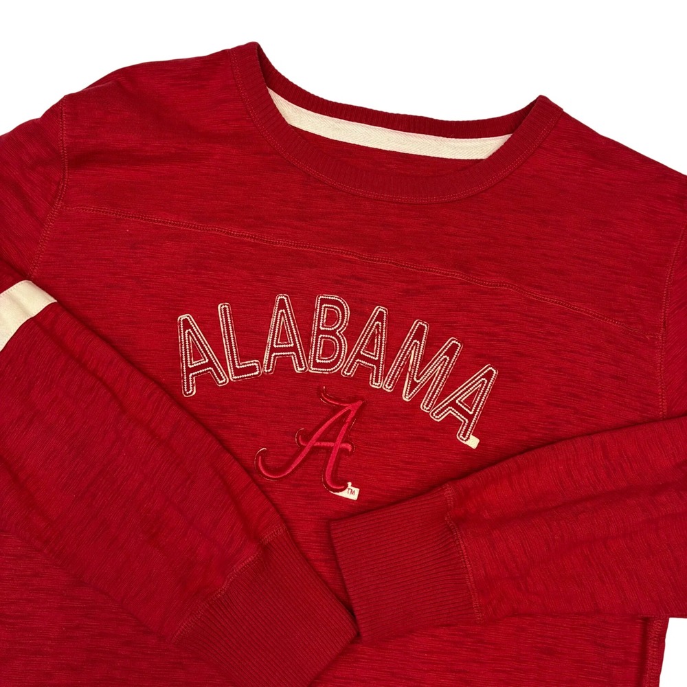 Fanatics Alabama Crimson‎ Tide Long Sleeve Shirt Mens L Red Slub Knit Varsity